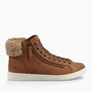 UGG Suede Leather Sherpa Ankle Boots Womens Size 7 with Ugg Box